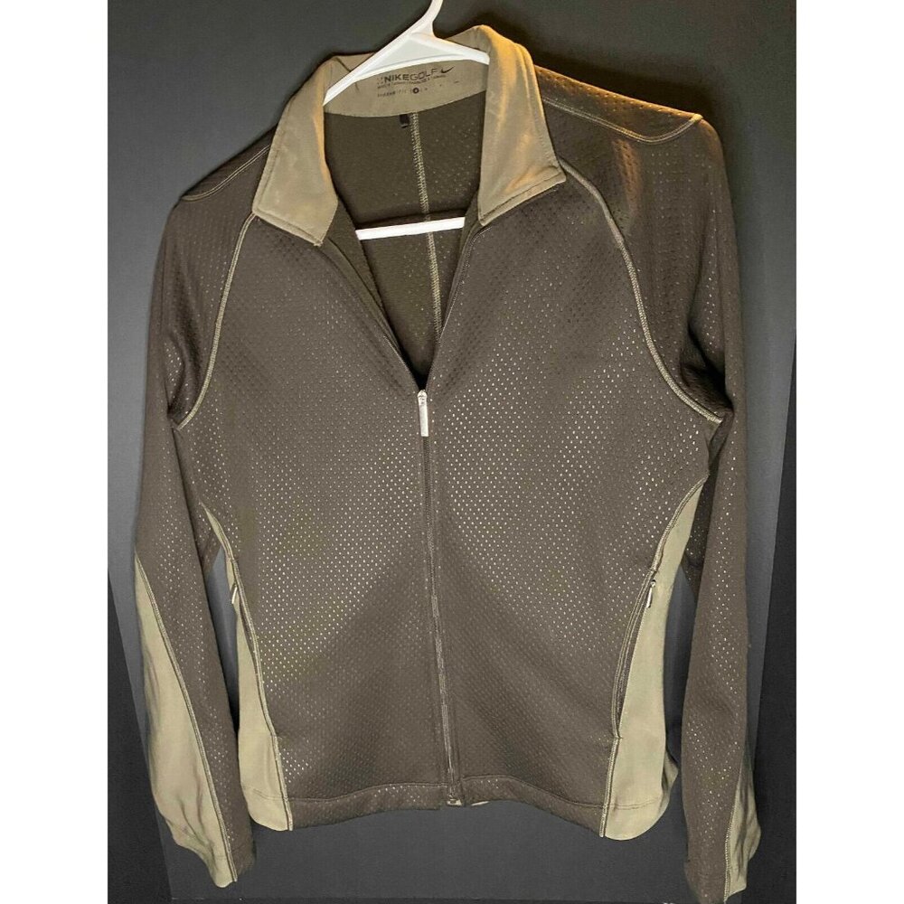 Nike Golf Therma Dri-Fit Sweater Womens S Brown Full Zip Performance Jacket